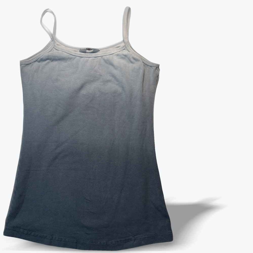Hard Tail Camisole Tank Top Womens Small Grey Ombre Dip Dye Made in USA